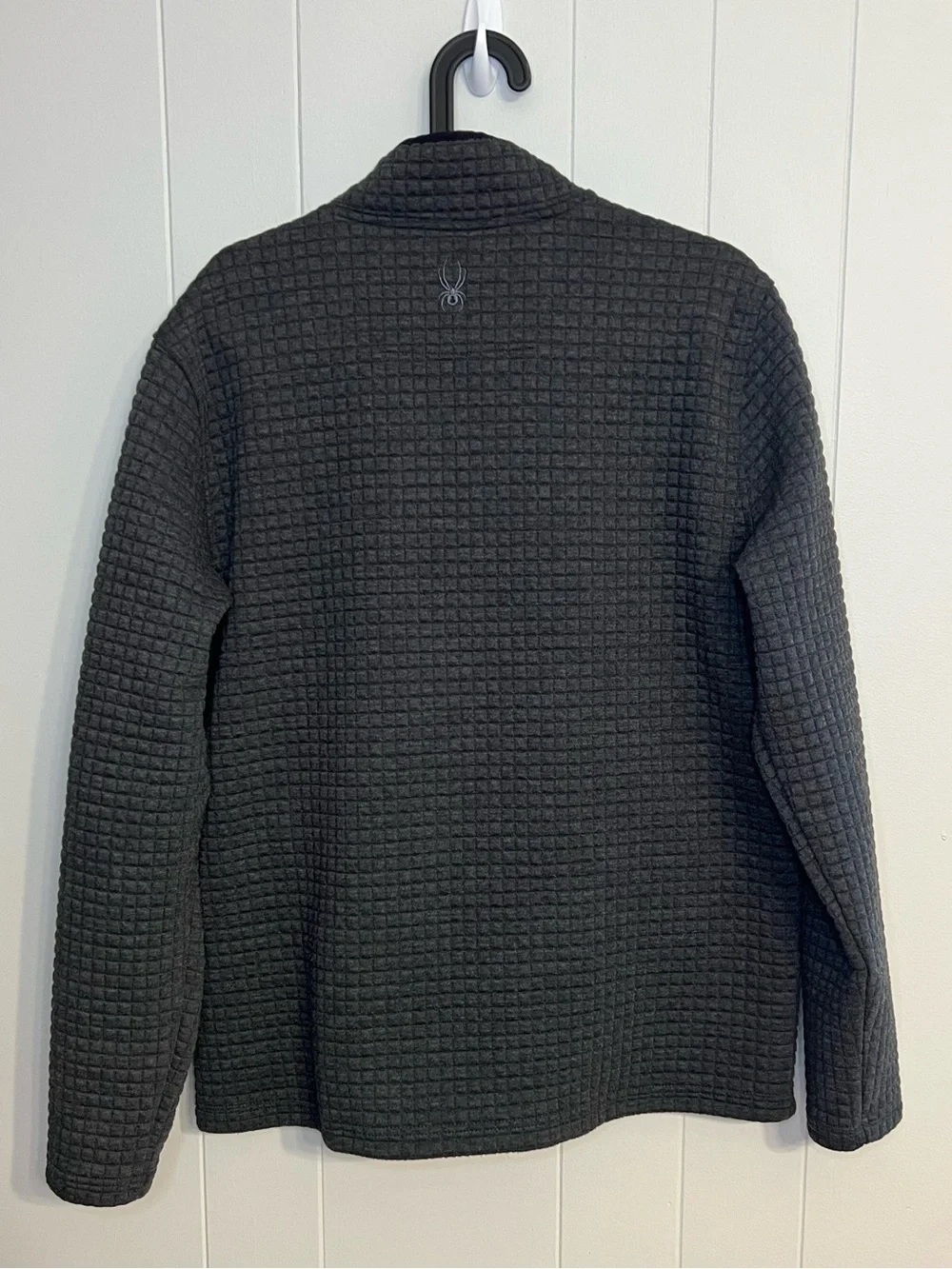Spyder Men's Box Quilt / Grid Fleece‎ Quarter-Zip Pullover Size L